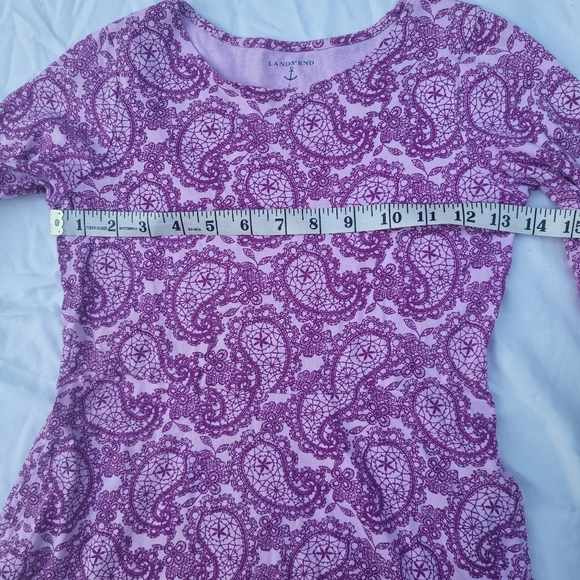 SOLD! Lands End Purple Paisley Girls Cotton Dress - Picture 5 of 10